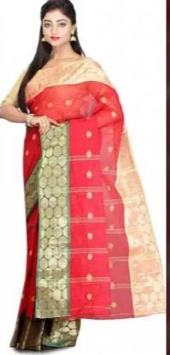 Brode Border Tant Handloom Saree  by Happy Creation