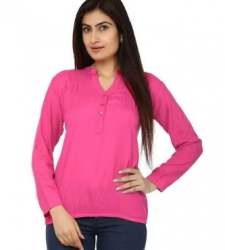 New Collection Solid Pink Shirt For Women