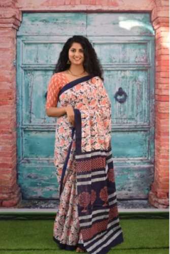 Ladies Ilena Cotton Saree by Aayushman Creations