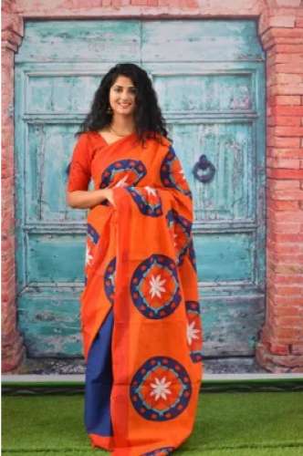 Mulmul Cotton Printed Saree by Aayushman Creations