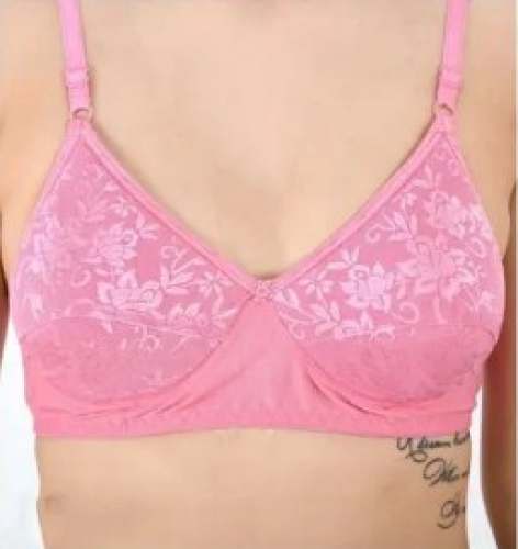 New Collection Pink Embroidery Bra For Women
