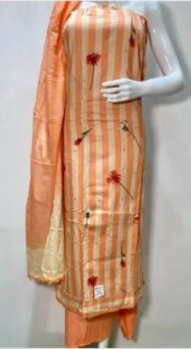 Orange Cotton Suit Material by Eva