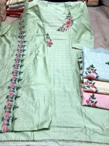 Party Wear Muslin Silk Dress Material 