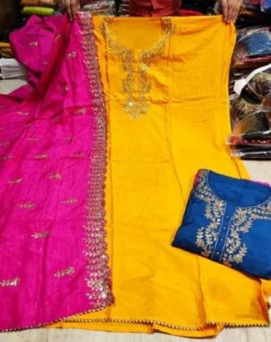Pure Dola Silk Dress Material By Eva Collection 