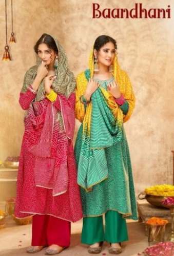 BANDHANI Cotton Dress Material by Ethnic E mart by Ethnic E Mart
