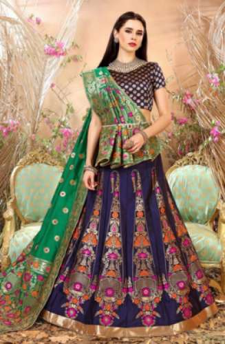 Rinky Banarasi Silk Lehenga by Sagar Impex