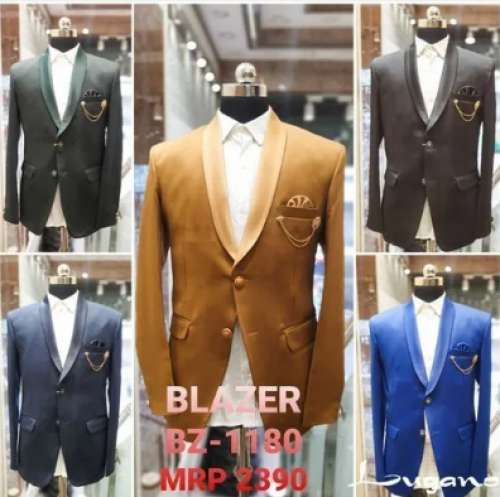Mens Cotton Plain Blazer by Lugano Fashion