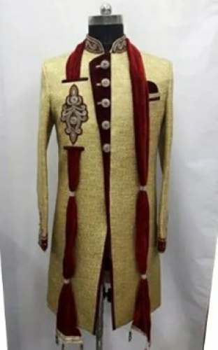 Wedding Wear Mens Embroidered Sherwani by S K JOBWORK
