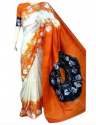 Party Wear Orange Cotton Saree 