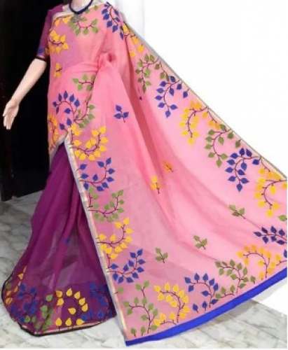 Pure Cotton Embroidered Cotton Saree  by Menoka Creative Sarees Collection