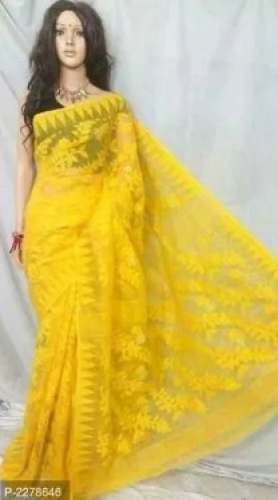Sunny Yellow Dhakai Jamdani Saree  by Menoka Creative Sarees Collection