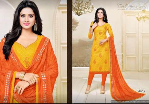 Buy Yellow Printed Unstitch Suit For Women by Snehalata Saree House