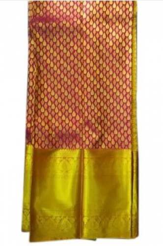 Wedding Wear Red and Golden Kanchi Silk Saree by SSP TRADERS