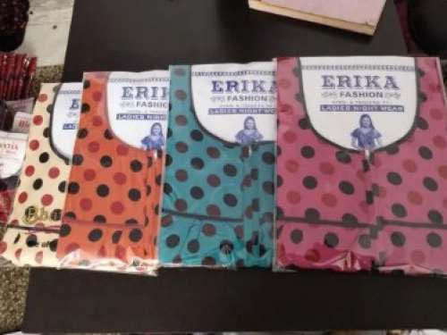 Round Neck Cotton Printed Nighty  by Erika Fashion