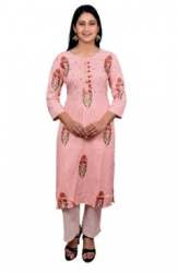 Jaipuri Cotton Kurti Pant Set