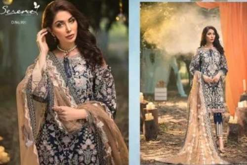 Chiffon Unstithced Pakistani Suit Material  by SNK Enterprises