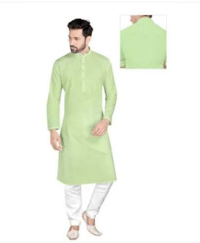 Pastel green colour cotton kurta by Jitendra Harshadkumar Co