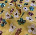 Georgette Yellow Embroidery Sequin Fabric