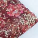 Red Color Organza Printed Fabric thumb 1