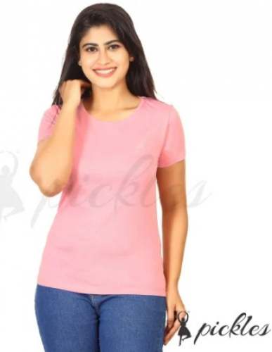 Plain Round Neck Girls T shirt 
