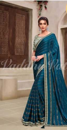 New Fancy Rani Color Saree For Women