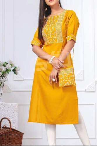 Buy Mustard Color Kurti For Women by Nayi Naveli