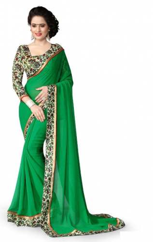 Buy Fancy Plain Saree For Women by Sagun Shree Sari