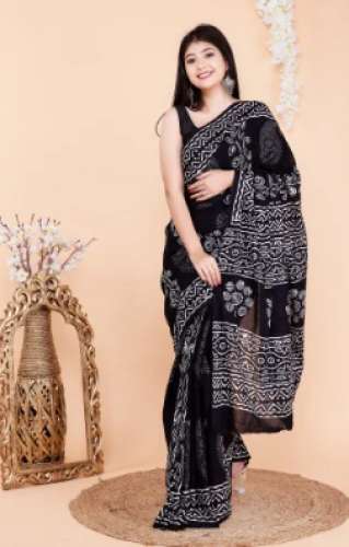 Block Print Cotton Saree
