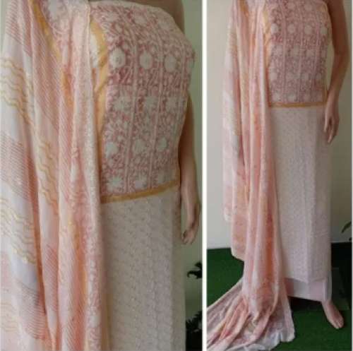 Hand Block Printed Cotton Dress Material by Kiara Apparel