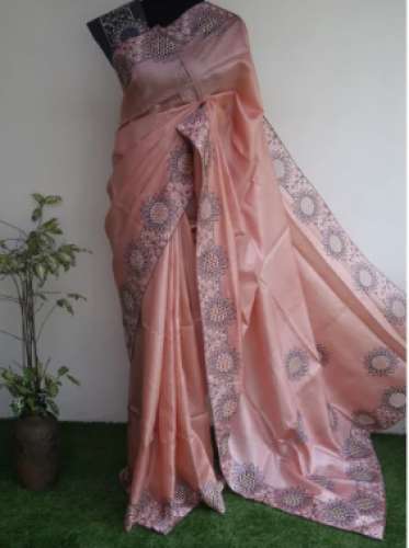 Ladies Tussar Silk Cutwork Saree by Kiara Apparel