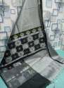 Trendy Grey and Black Tissue Silk Saree  thumb 1