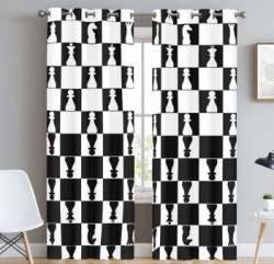 Buy Fancy Chess Printed Curtain At Wholesale Rate