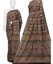Fancy Brown Kalamkari Cotton Saree 