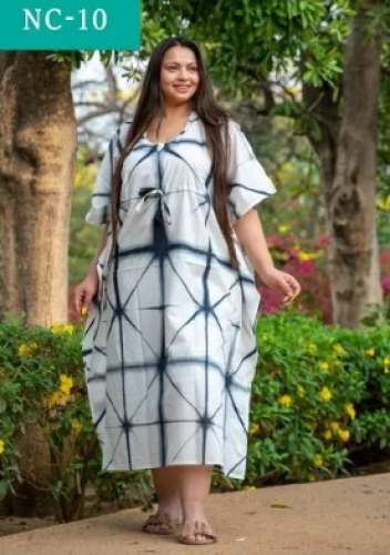 Casual Wear White Dyed Cotton Kaftan NC10