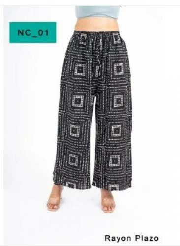 Checks Designer Pocket Rayon Palazzo Pant  by Govind Hand Printers