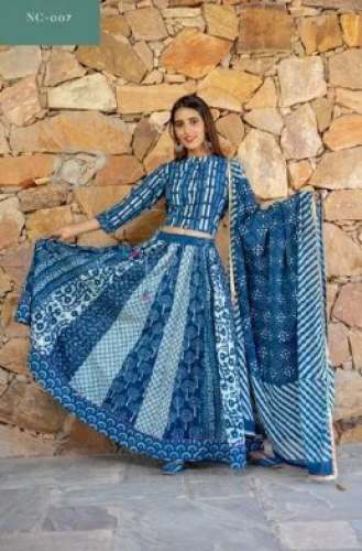 Jaipuri Cotton Semi Stitched Lehenga 