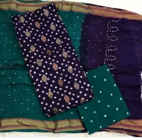 Banarasi Weaving Bandhani Dress Material 