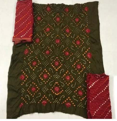 Fancy Batik Bandhej Cotton Dress Material  by S N P Apparels