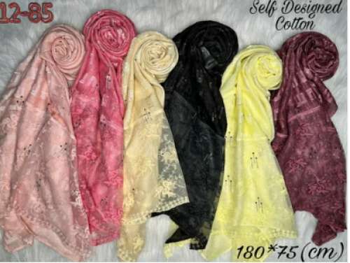 Multi Color Cotton Scarf by G A D Impex