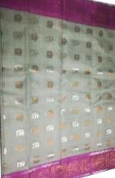 Pink And White Kota Doria Silk Saree