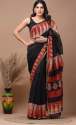 red-and-black-cotton-block-printed-saree