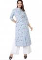 Regular Wear Cotton Kurti With Plain Palzzo Set thumb 1