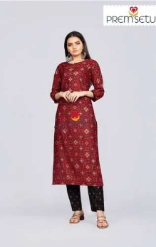 Premsetu Modal Silk Kurti Pant Set PS415