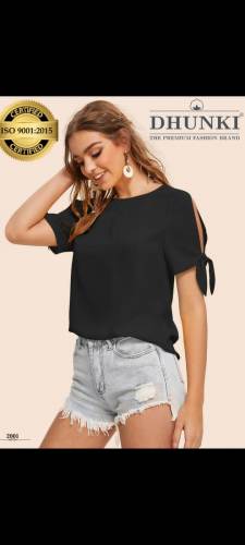 Dhunki 2001 Plain Georgette Girls T shirt at Wholesale Rate 
