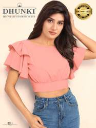 Ruffle Sleeve Short Crop Top By Dhunki 2511