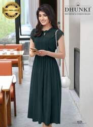 Stylish Plain Western One Piece Dress By Dhunki 4121-Vexana Lifestyle 