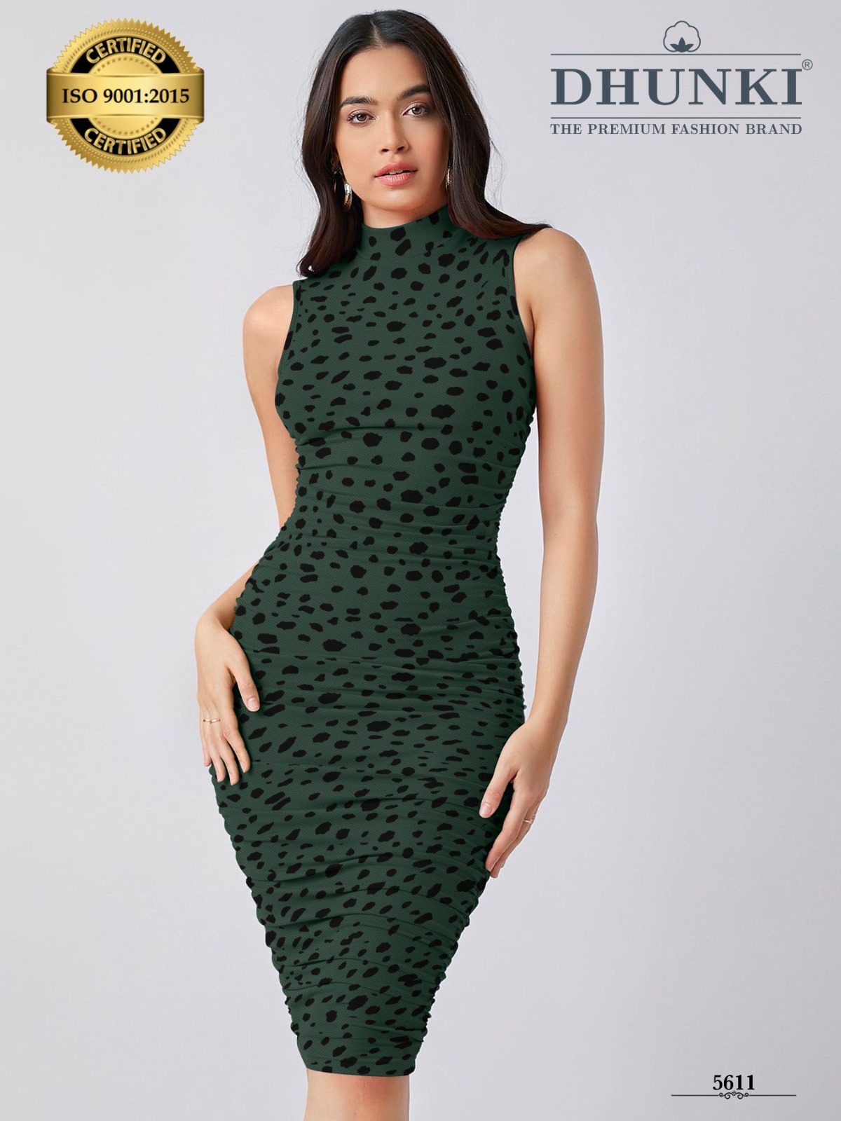 Sleeveless Body cone Dress-Dhunki 5611