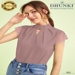 Dhunki 5651 Lace Work Sleeve Top 