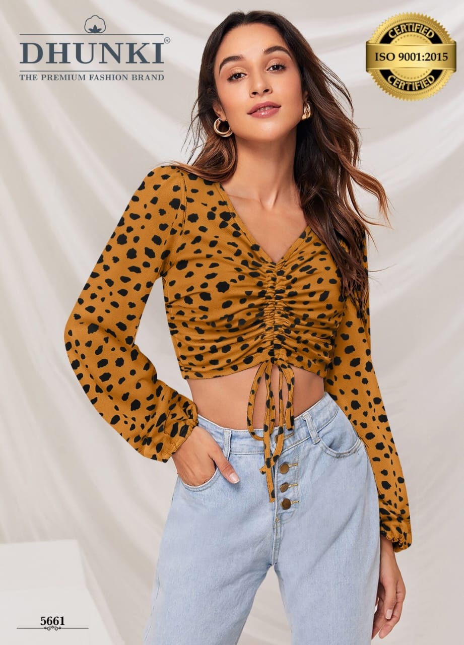 Dhunki 5661 V Neck Crop Top 