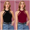 NP-T 991 Black & Maroon  Sleeveless Top thumb 2